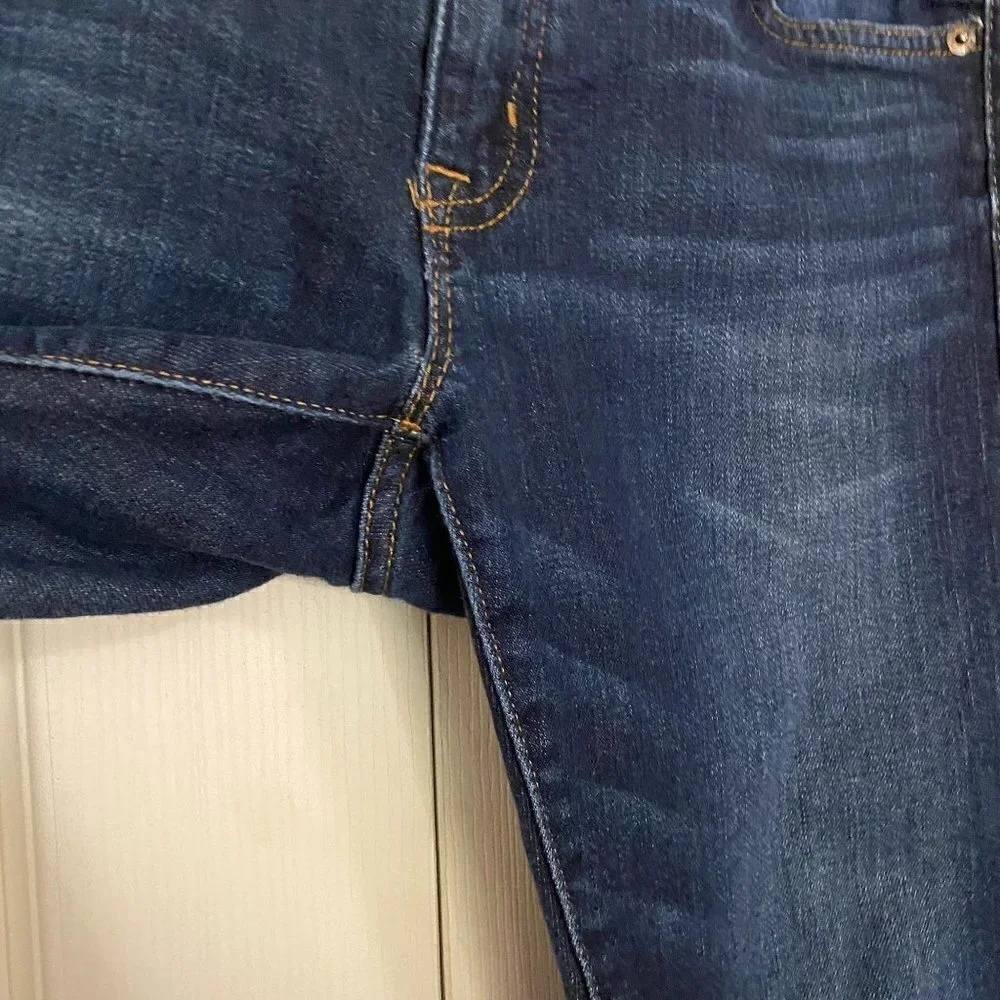 Denim & Supply Ralph Lauren Raw Hem Dark Wash Whiskered Skinny Jeans Size 29